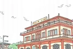 潮汐图书馆：涨潮时半浸在水里的书架